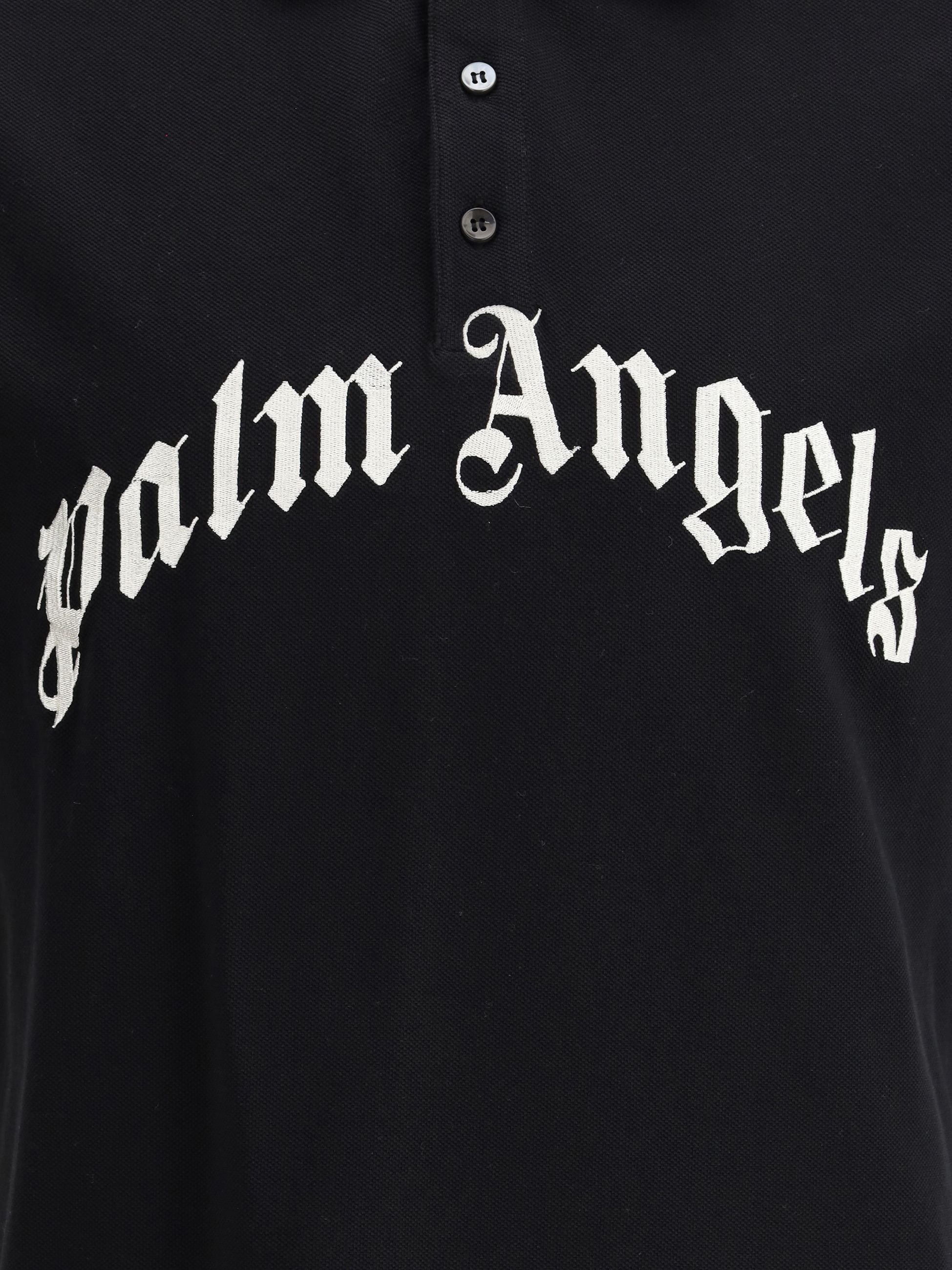 Polo Nera Logo Petto Palm Angels