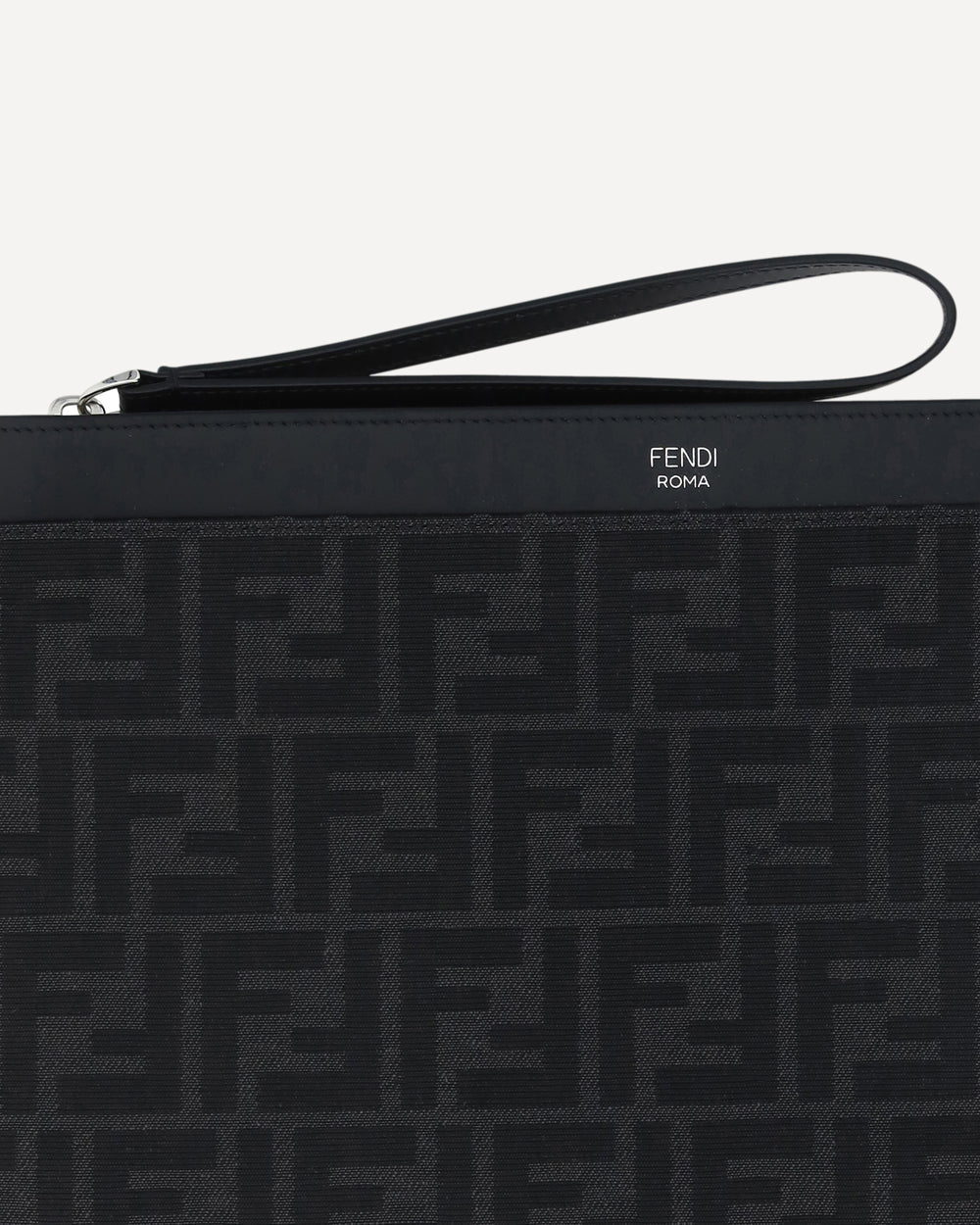 Pochette Nera Logo All Over FF Fendi