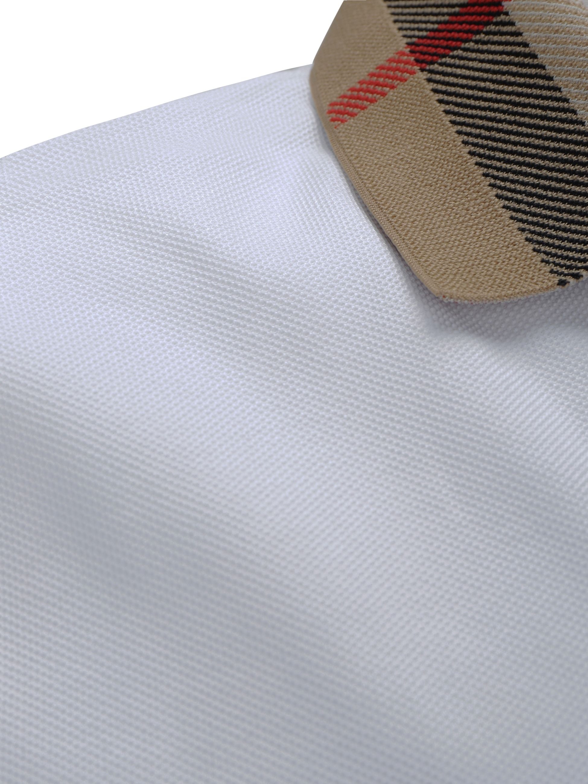 Polo Bianca Logo Colletto Check Burberry