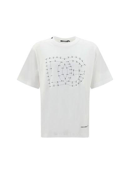 T-Shirt Bianca Logo Frontale Dolce e Gabbana