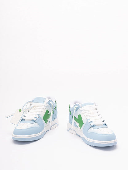 Sneaker Out Of Office Azzurra dettagli Verdi Traforata Off-White