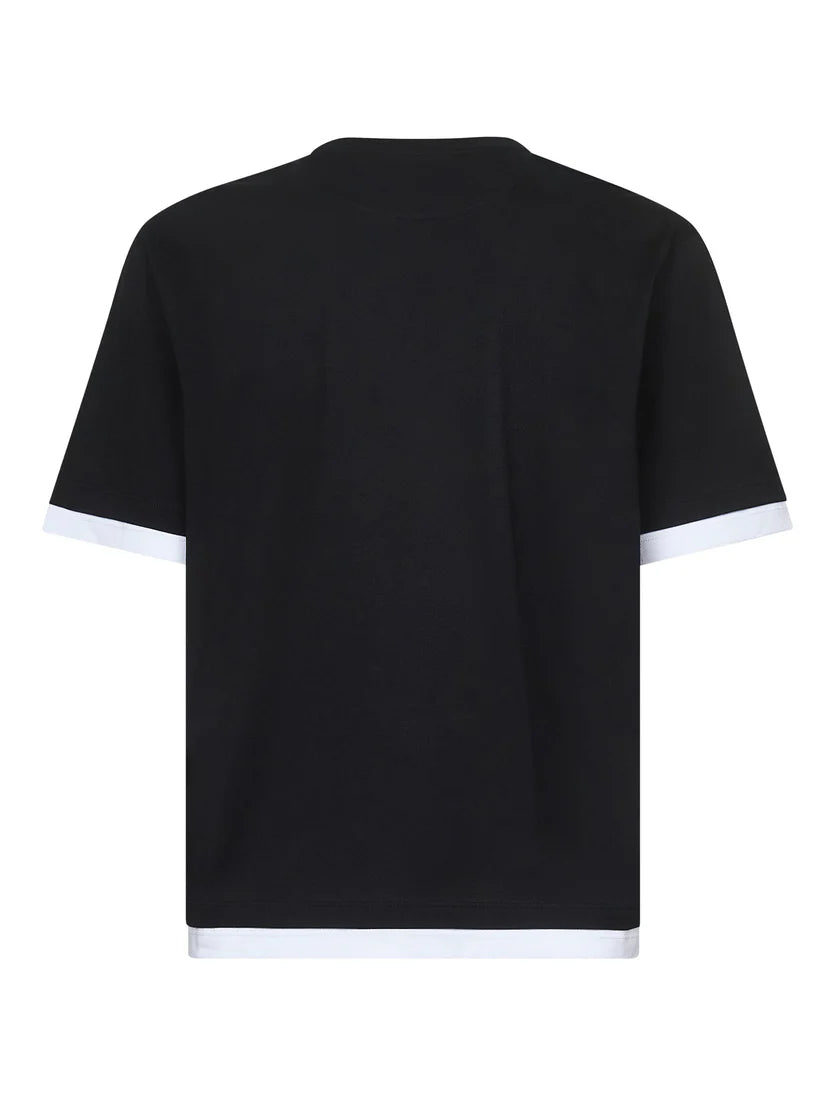 T-Shirt Double Nera Logo Prada