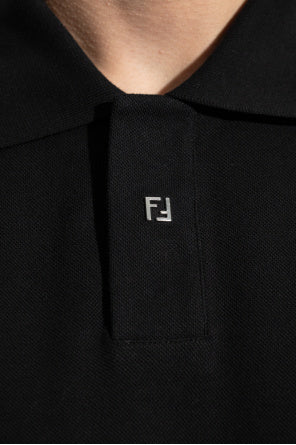 Polo Nera Logo Metallico FF Fintone Fendi
