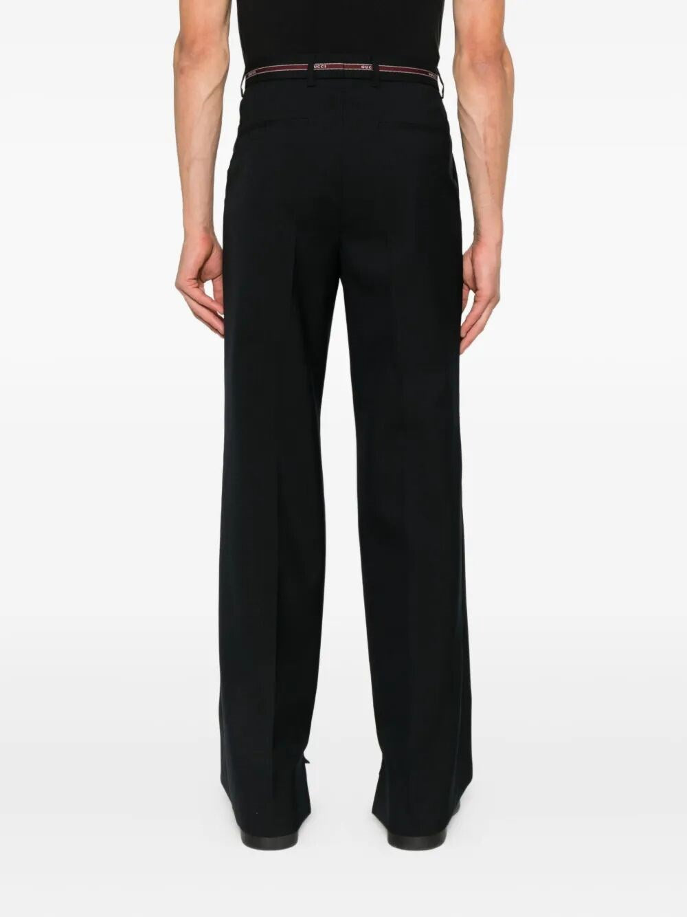 Pantalone Blu Scuro con Bustino Logo Scritta Gucci