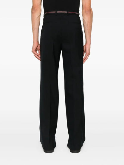 Pantalone Blu Scuro con Bustino Logo Scritta Gucci