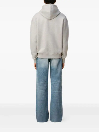 Felpa Grigia con Cappuccio e Cuore Ami Paris