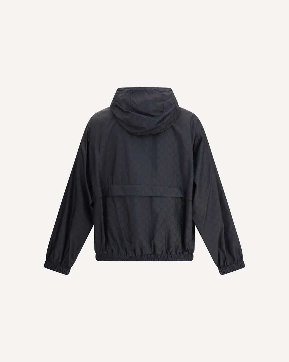 Giubbino con Cappuccio Nero Logo All Over GG Gucci