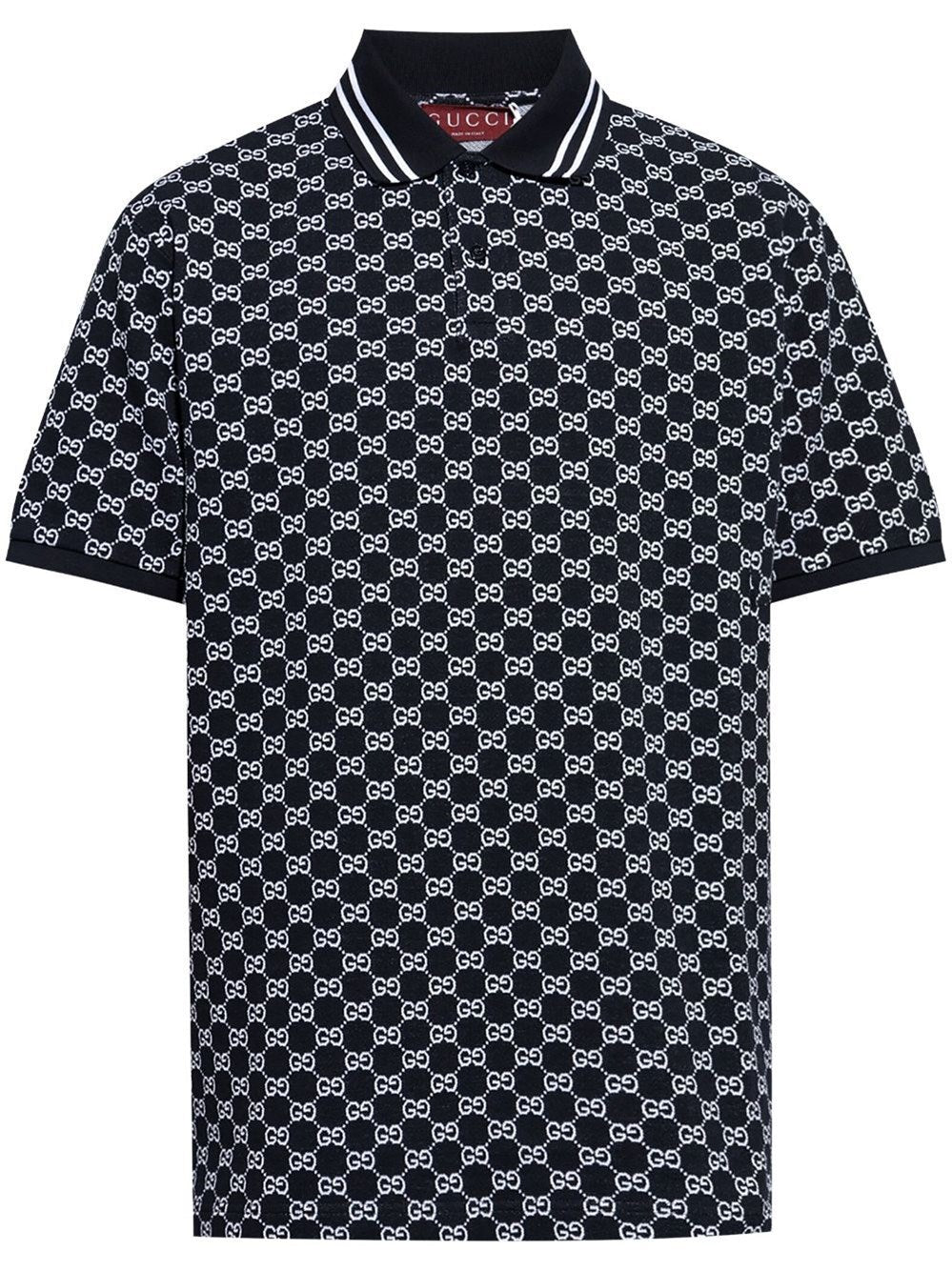 Polo Blu Logo All Over Gucci