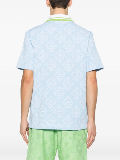 Polo Azzurra All Over Jacquard Casablanca