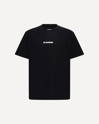 T-Shirt Nera Scritta Petto Jil Sander