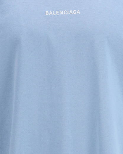 T-Shirt Azzurra Logo Scritta Retro Balenciaga