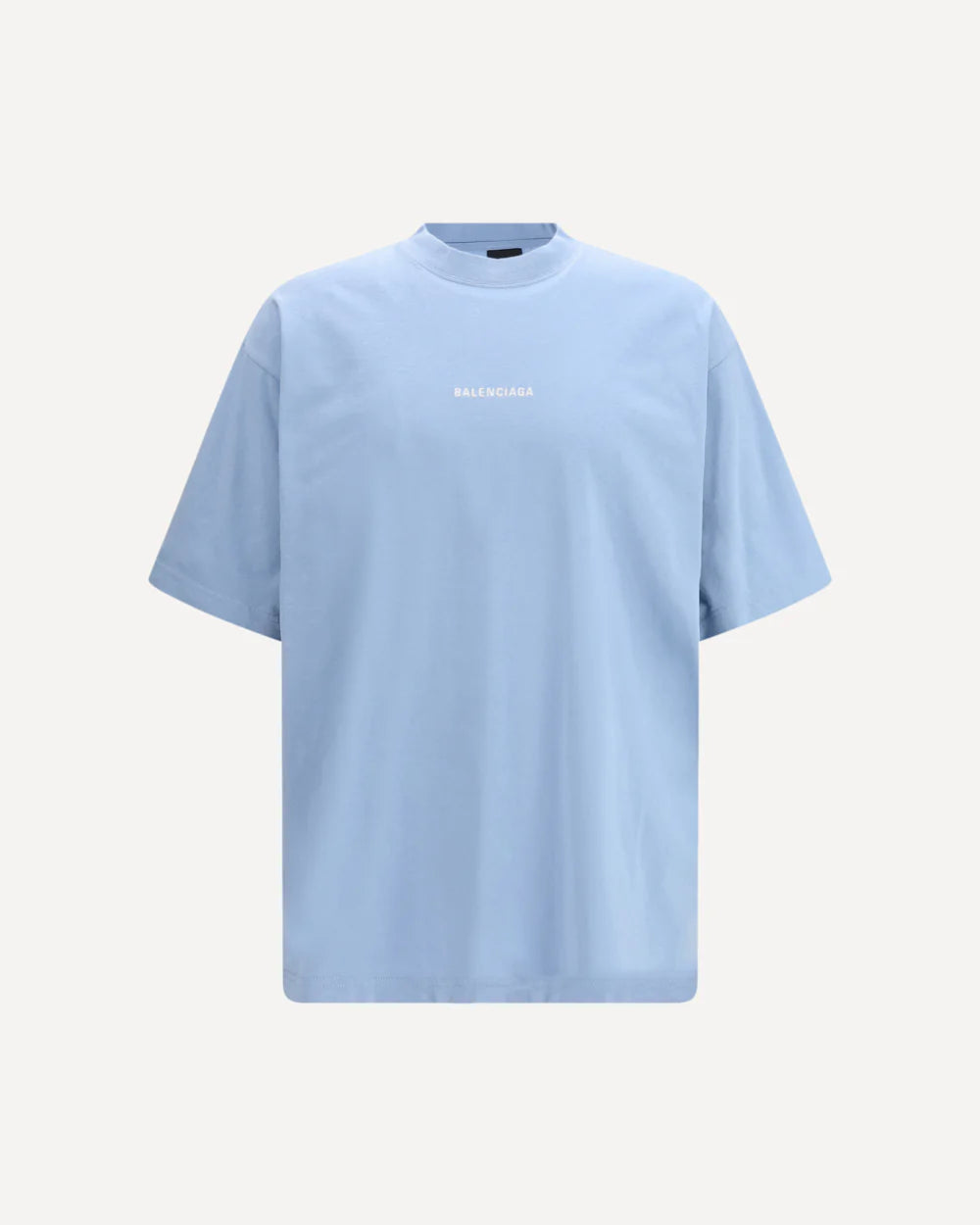 T-Shirt Azzurra Logo Scritta Retro Balenciaga