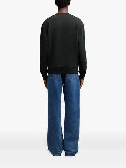 Felpa Nera Giro Collo Cuore Ami Paris