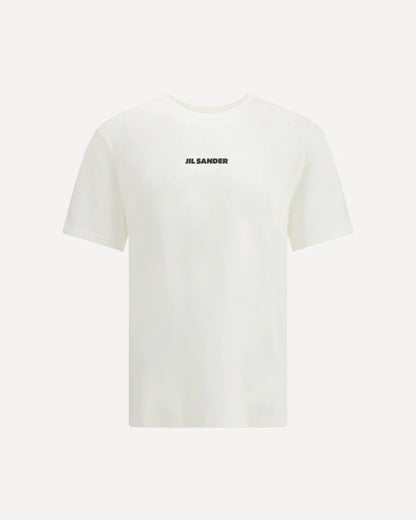 T-Shirt Bianca Scritta Jil Sander