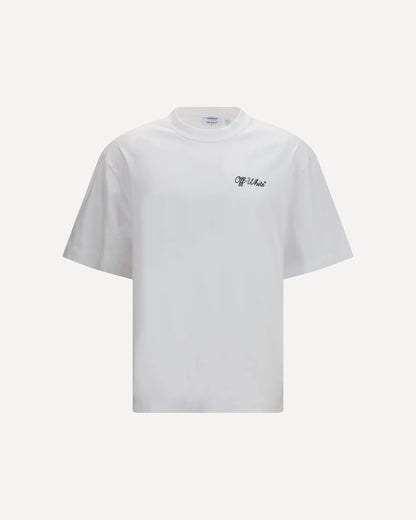 T-Shirt Bianca Script Skate Off White