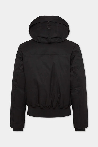 Giubbino Tecnico Nero con Cappuccio e Scritta Fintone Dsquared