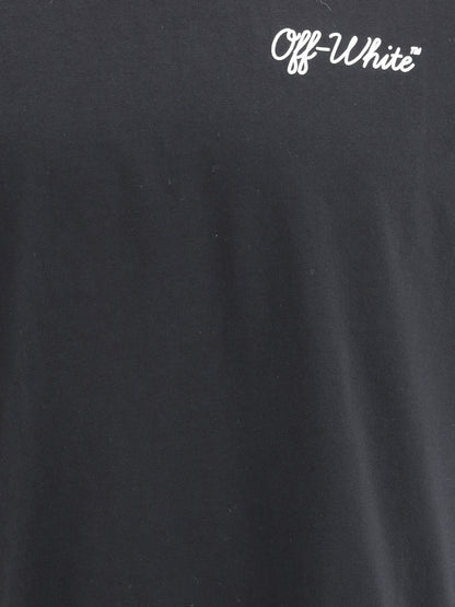 T-Shirt Nera Logo Scritta Retro Off-White