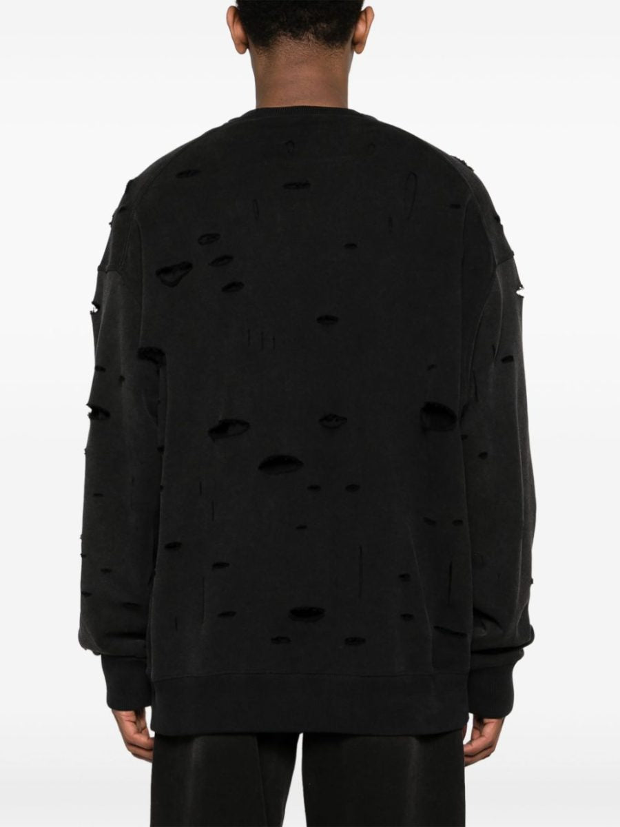 FELPA NERA DETROYED CON SCRITTA LOGO GIVENCHY