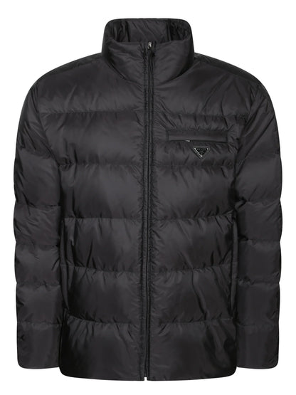 Giubbino Nero Nylon Placchetta Prada