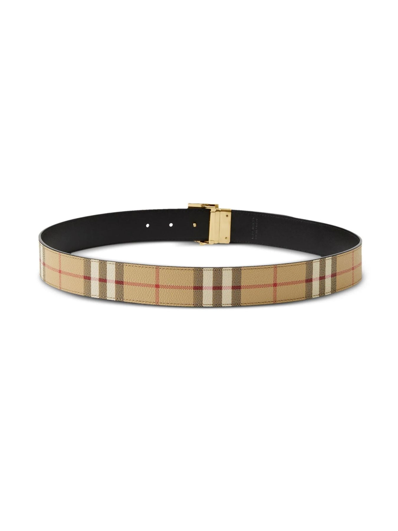 CINTURA REVERSIBILE CHECK BURBERRY FIBBIA ORO