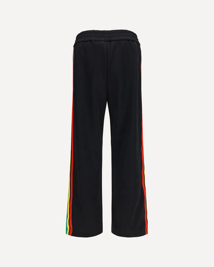 Pantalone Track Nero Striscia Multicolor Palm Angels