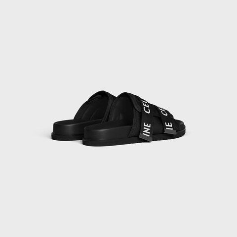 Sandalo Nero Scritta Logo Celine