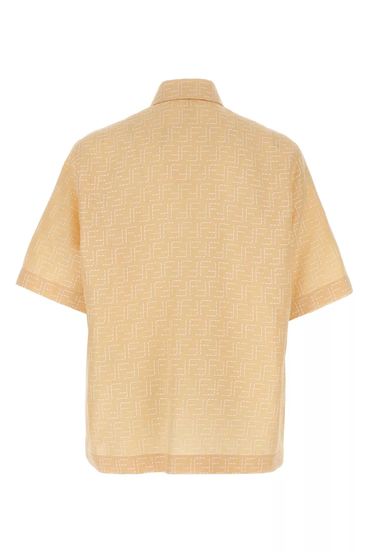Camicia Gialla Logo All Over Fendi