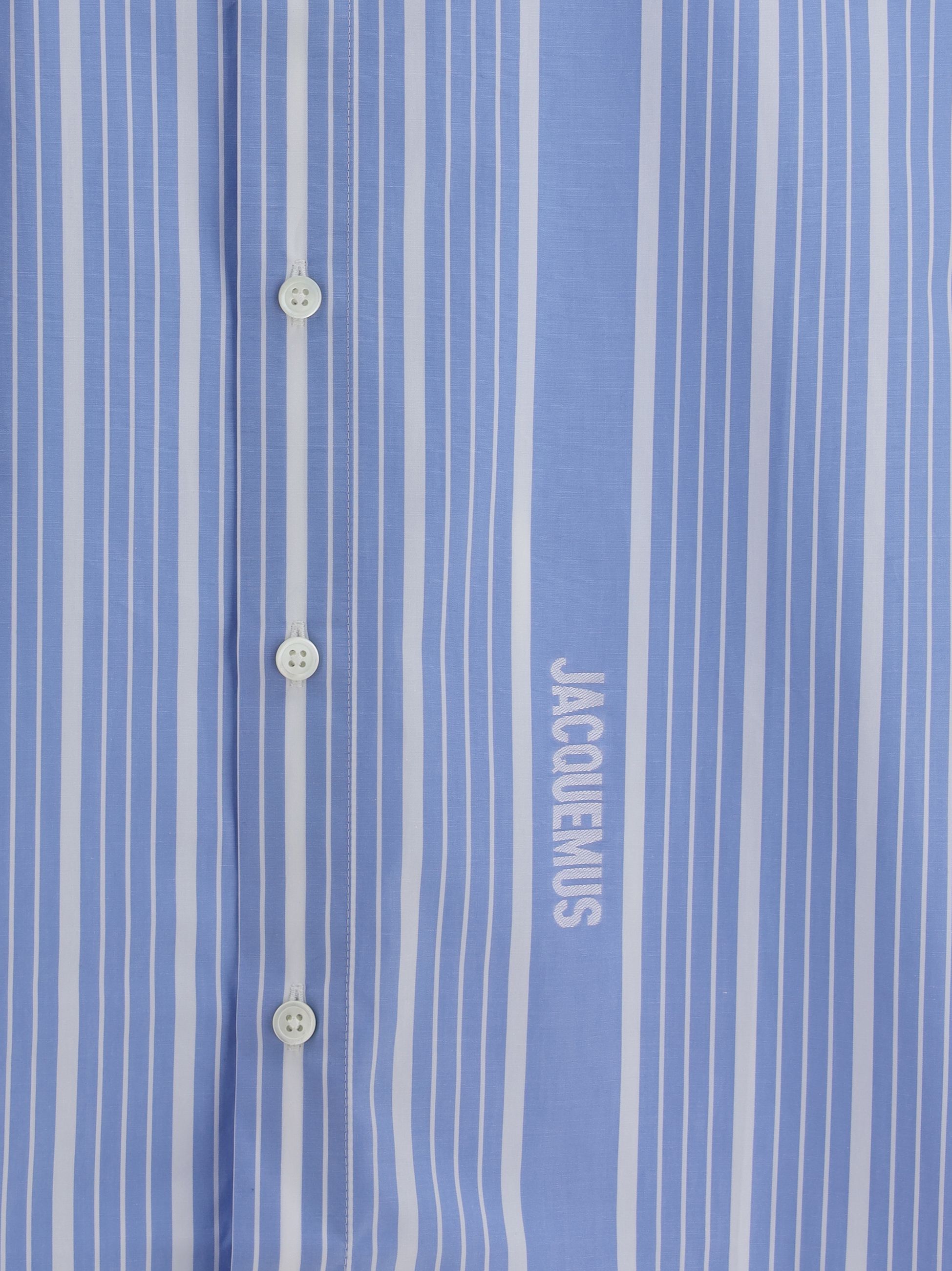 Camicia Strisce Azzurra Logo Jacquemus