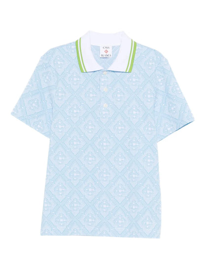 Polo Azzurra All Over Jacquard Casablanca