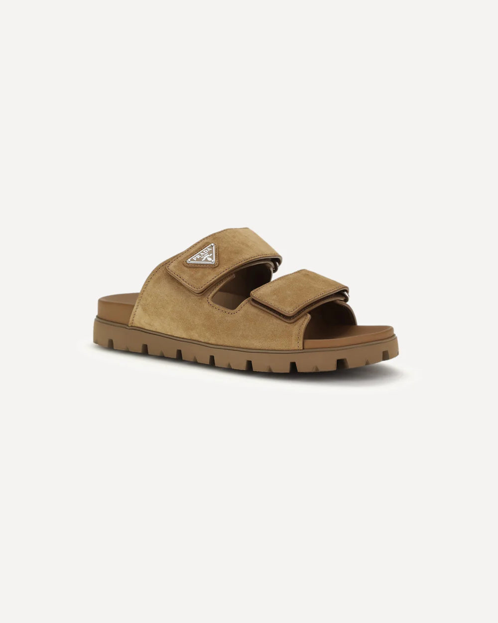 Sandalo Suede con Placchetta Prada
