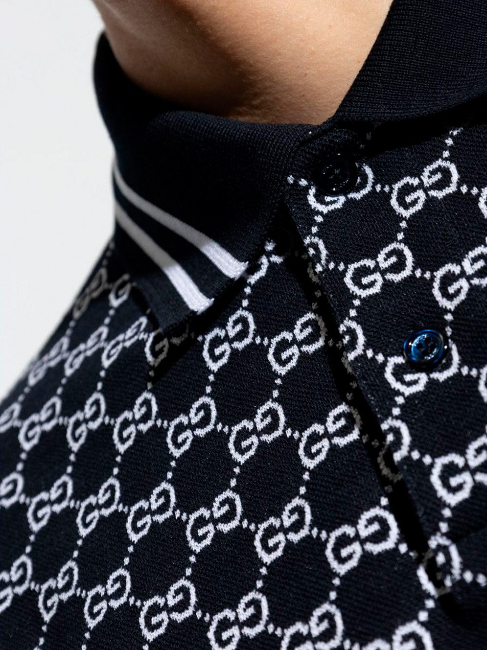 Polo Blu Logo All Over Gucci