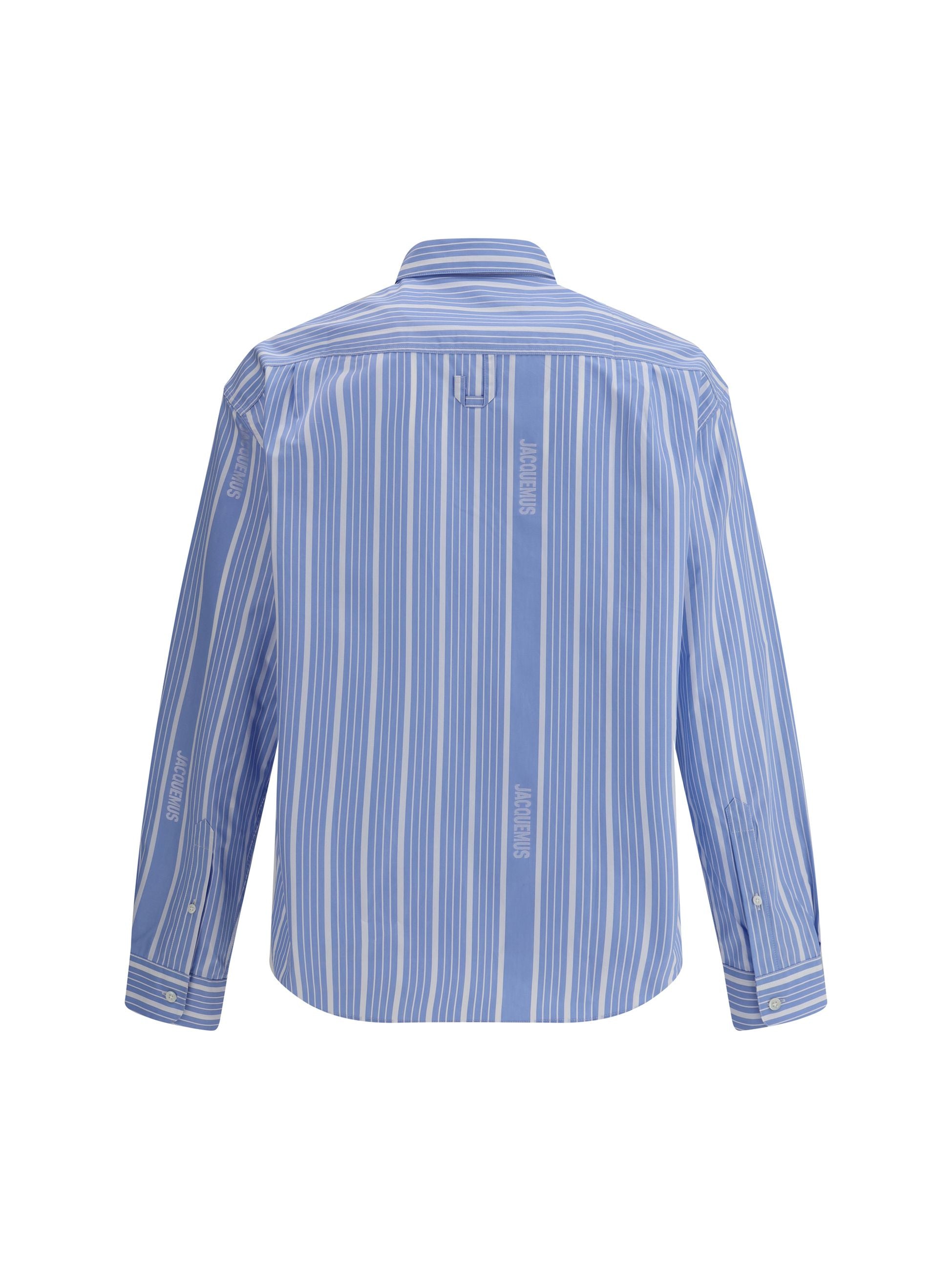Camicia Strisce Azzurra Logo Jacquemus