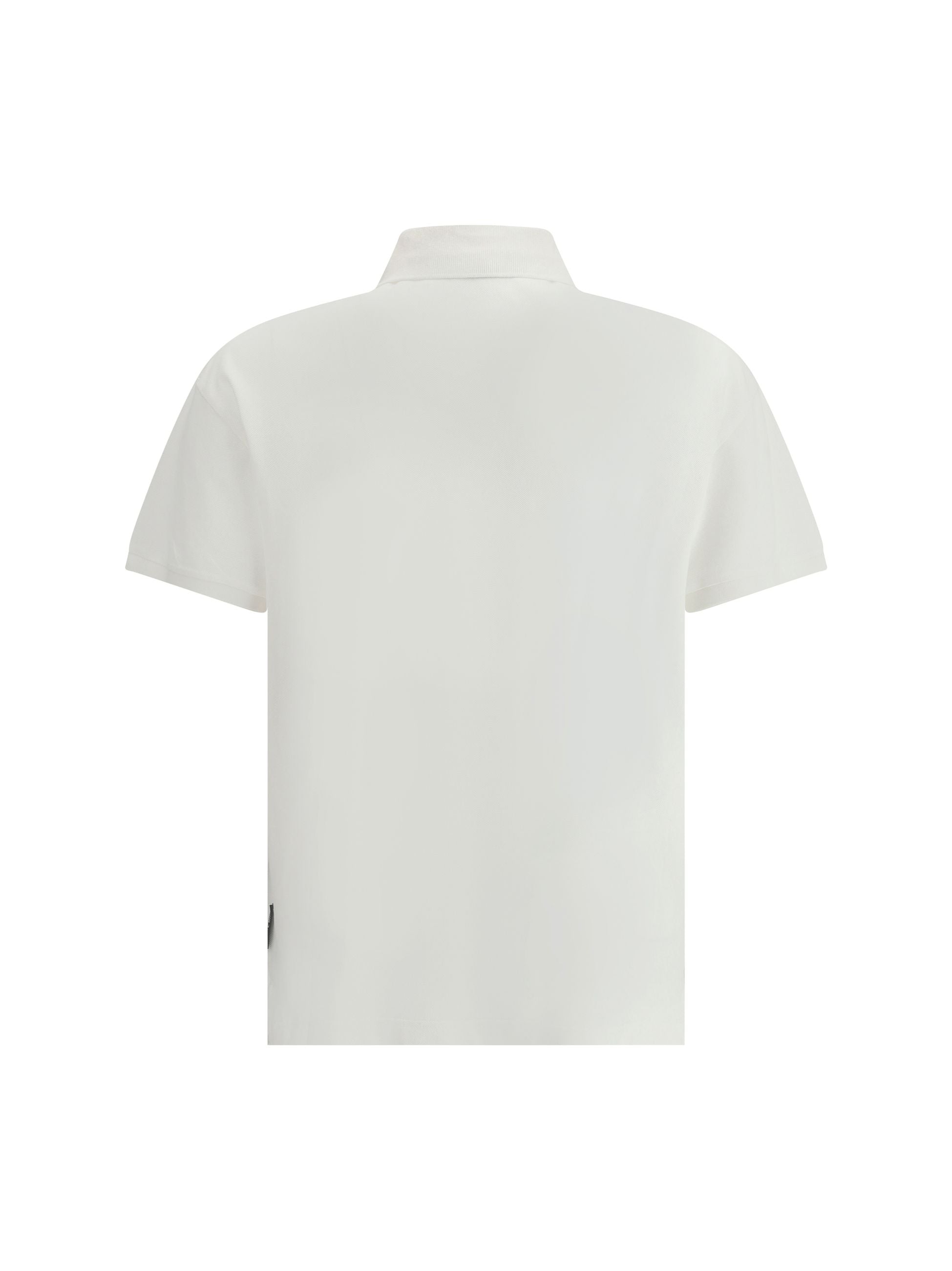 Polo Bianca Con Scritta Frontale Logo Palm Angels