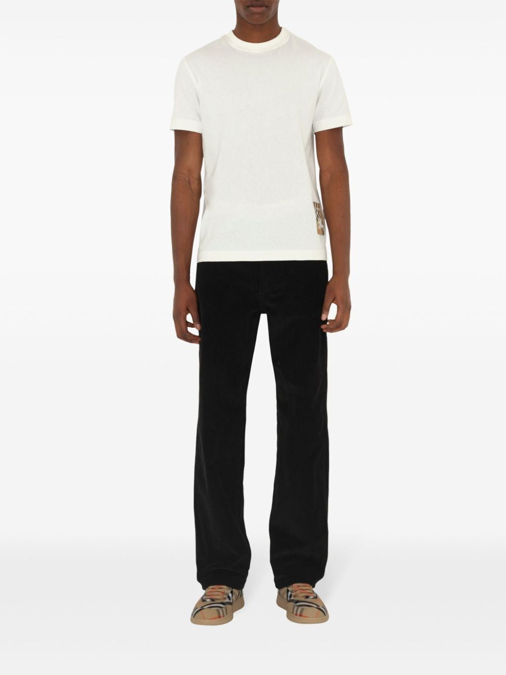 T-Shirt Bianca Con Logo Burberry