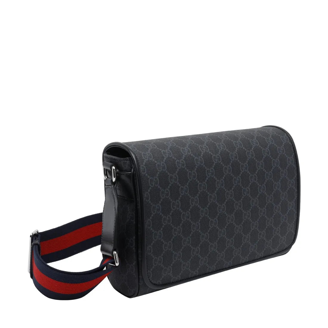 Borsa Messenger Nera in Pelle Logo GG Tracolla Multicolor Gucci
