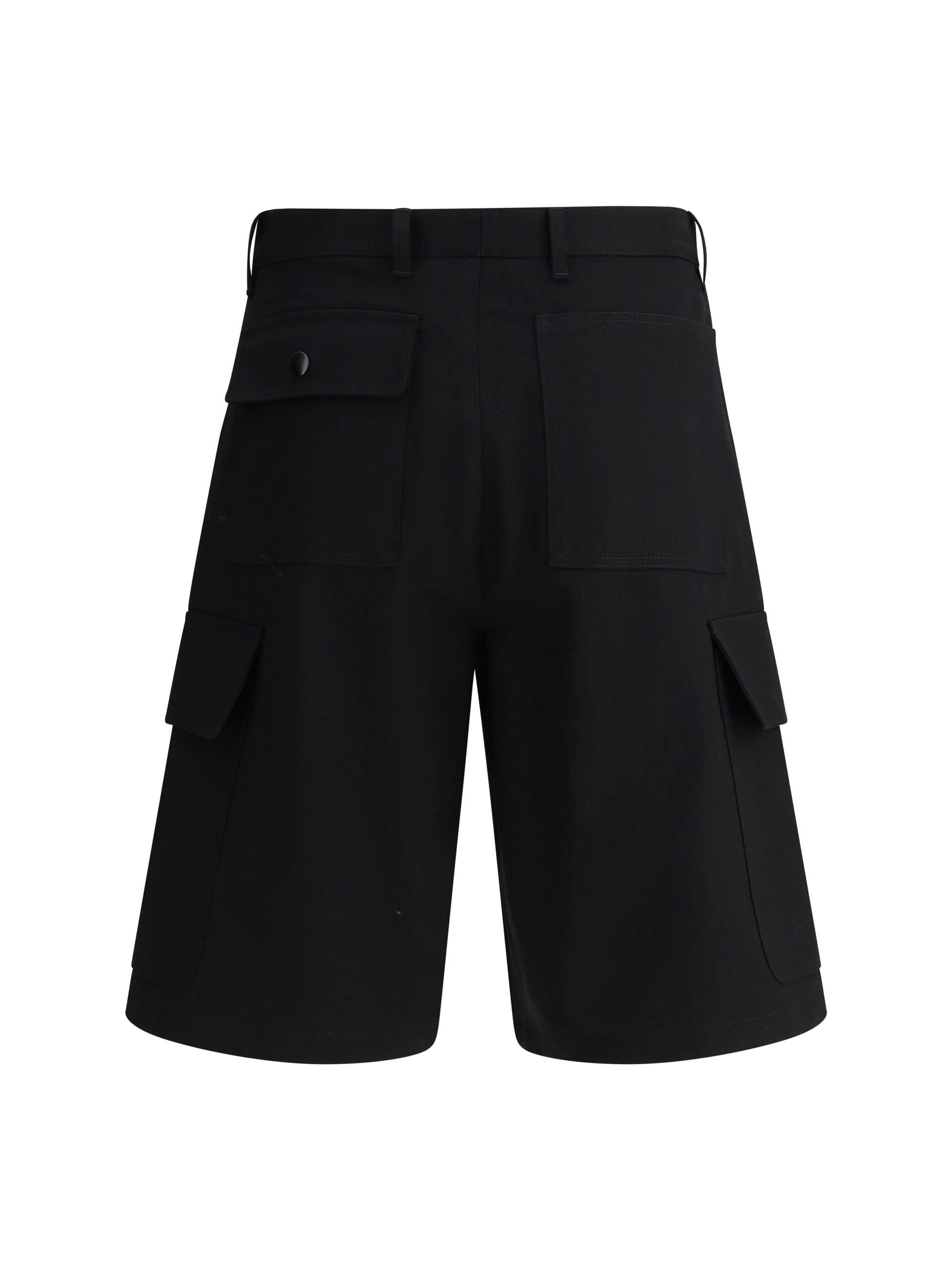 Shorts Cargo Con Tasconi e Placchetta Prada