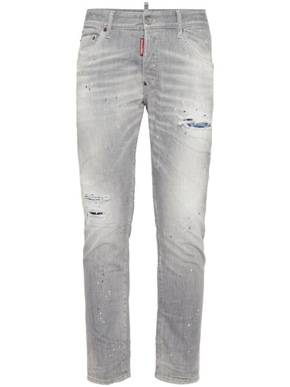 JEANS GRIGIO CON STRAPPI DSQUARED