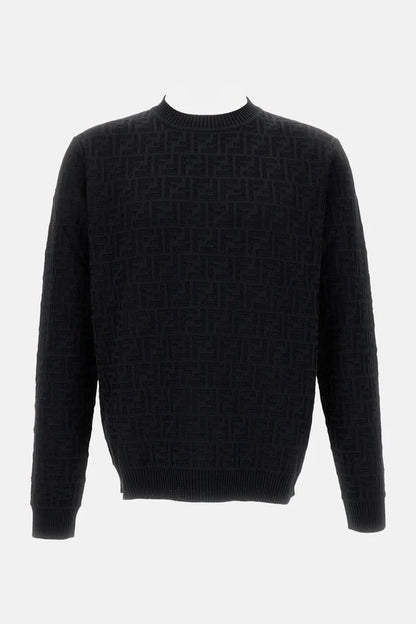 Maglia Nera Logo All Over FF Fendi