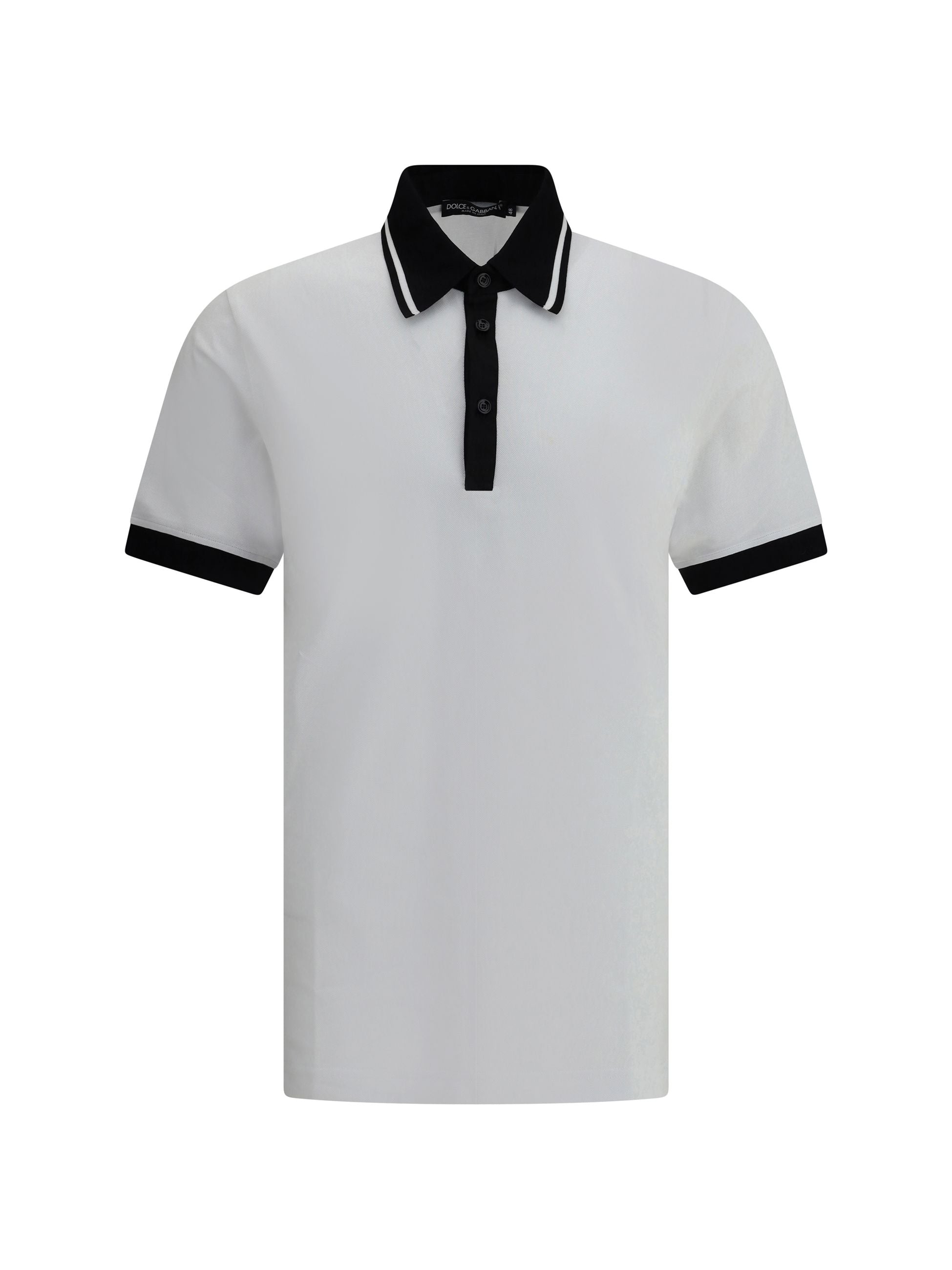 Polo Bianca Con Logo Retro Dolce & Gabbana