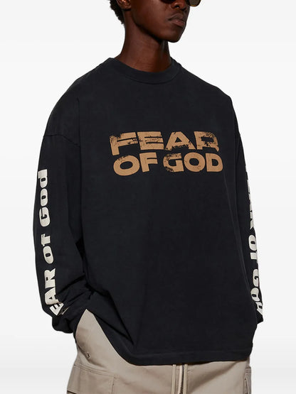 T-Shirt Nera Manica Lunga Fear Of God