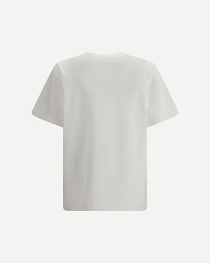 T-Shirt Bianca Strisce Spalla Logo Check Burberry