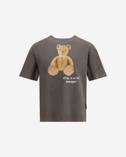 T-Shirt Bear in Mind Marrone Palm Angels