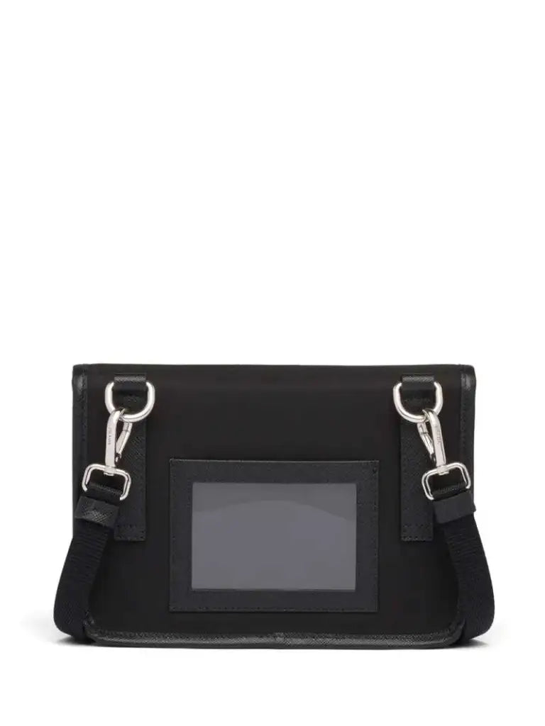 Borsa in Nylon Nera Placchetta Prada