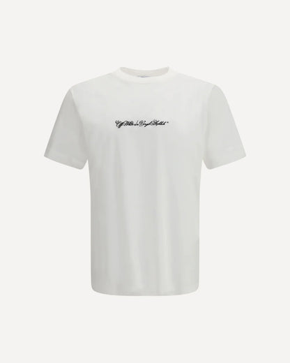 T-Shirt Bianca Script Arrow Off White