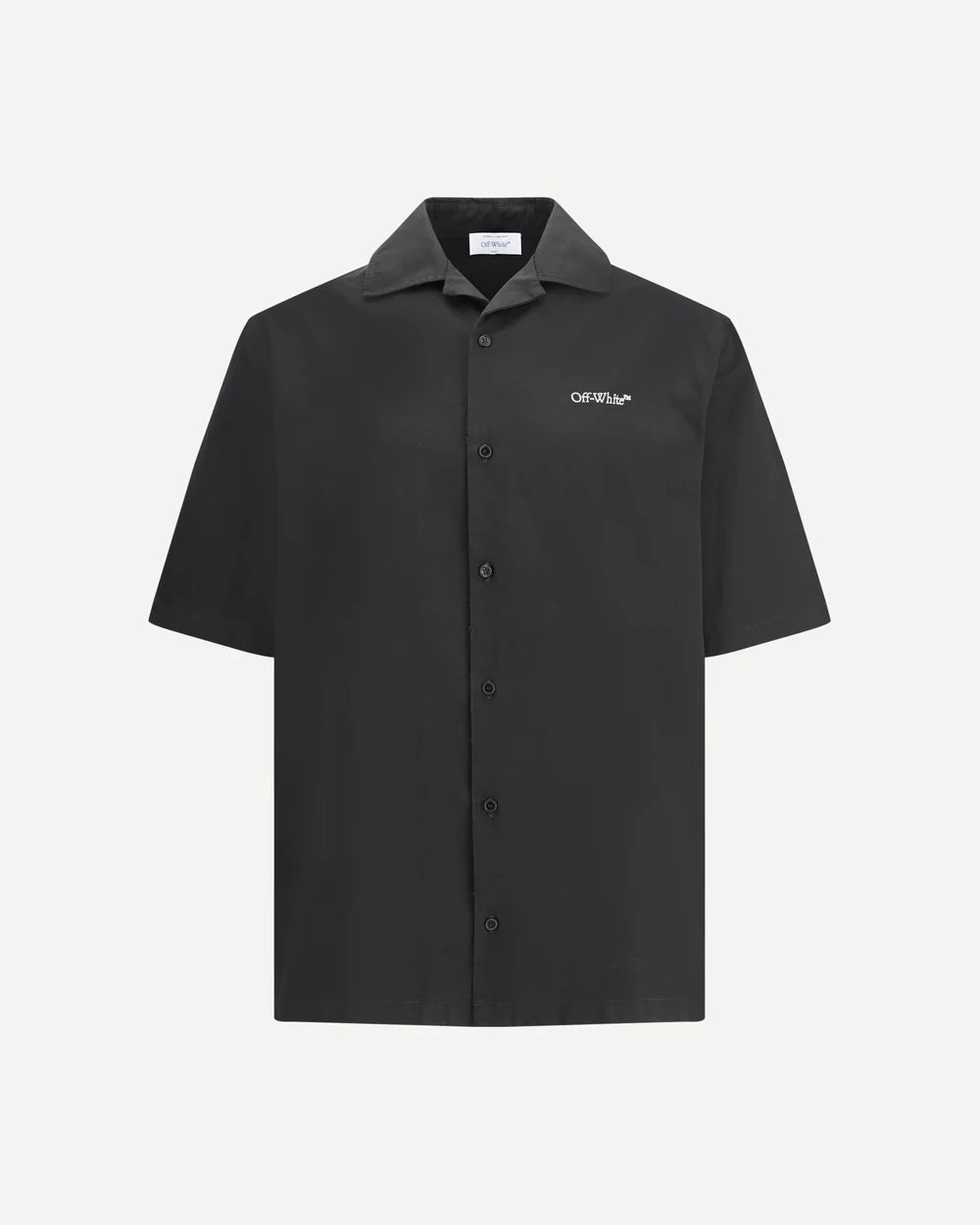 Camicia Nera Stampa Retro Off-White