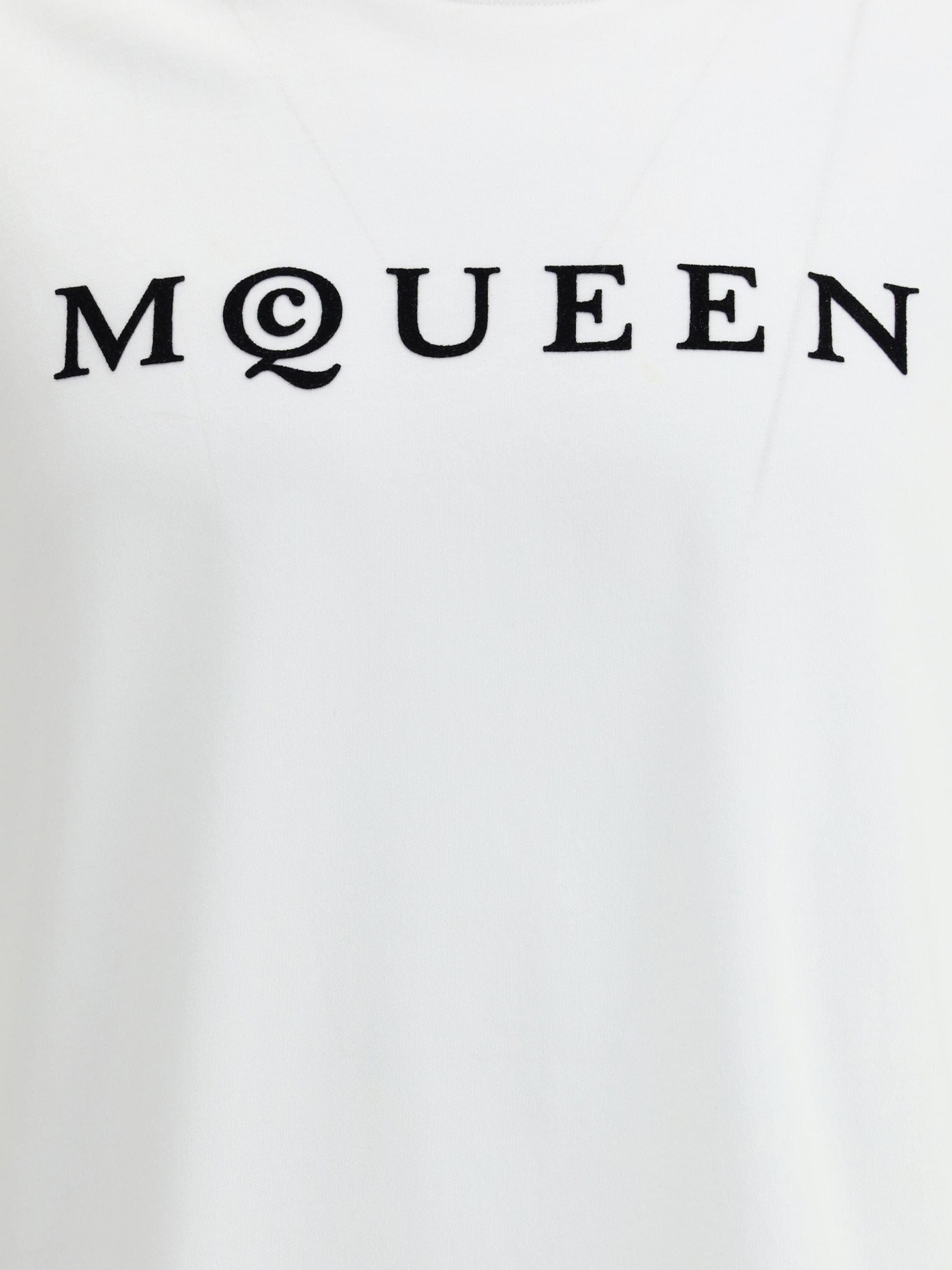 T-Shirt Bianca Logo Petto Alexander McQueen