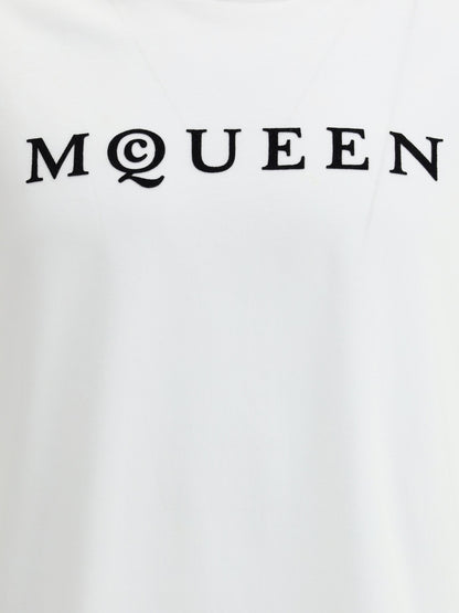 T-Shirt Bianca Logo Petto Alexander McQueen