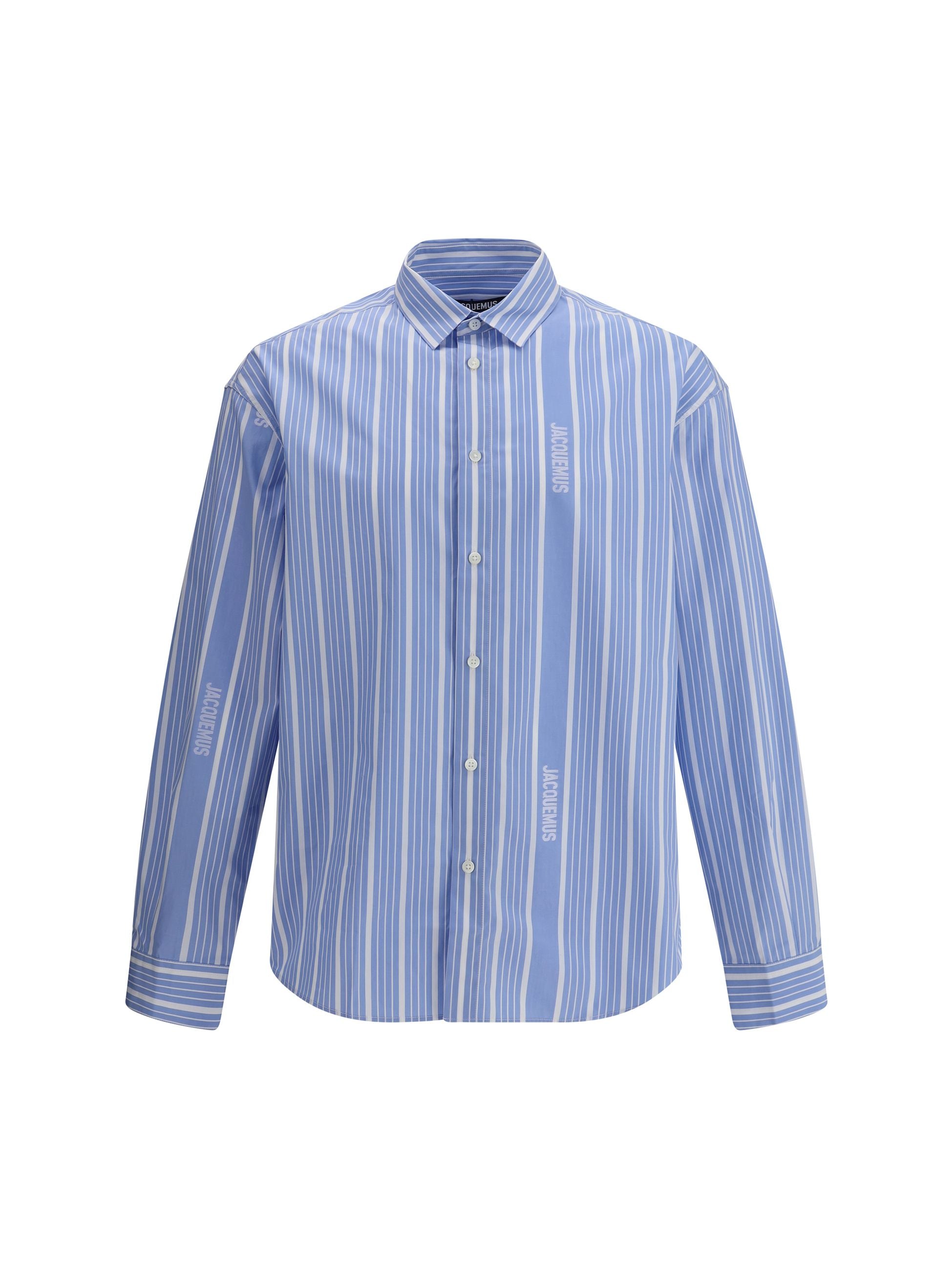 Camicia Strisce Azzurra Logo Jacquemus
