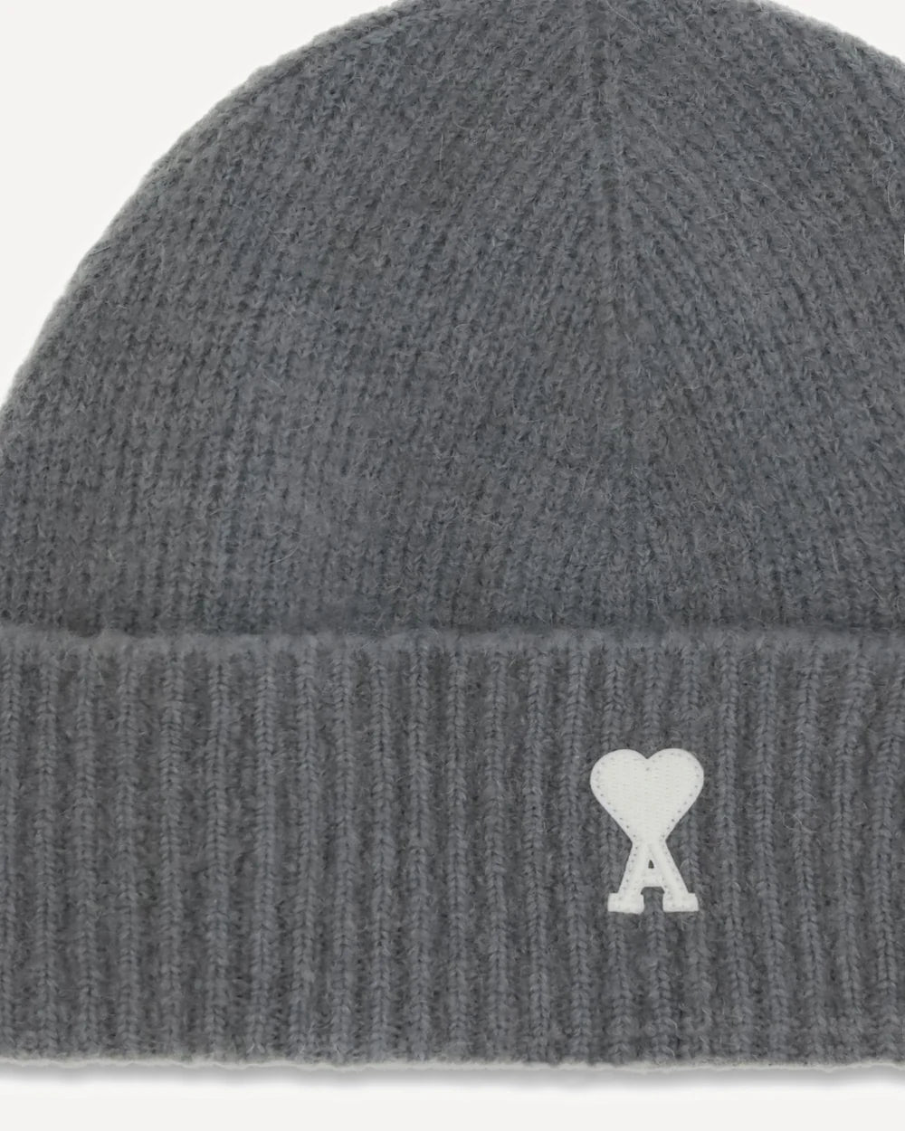 Cappello Grigio in Lana Alpaca Logo Cuore Ami Paris