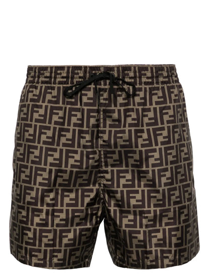 Costume Marrone Logo All Over FF Fendi